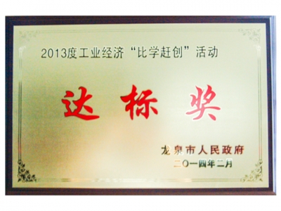 2013年度工業(yè)經(jīng)濟“比學(xué)趕創(chuàng)”活動達標(biāo)獎